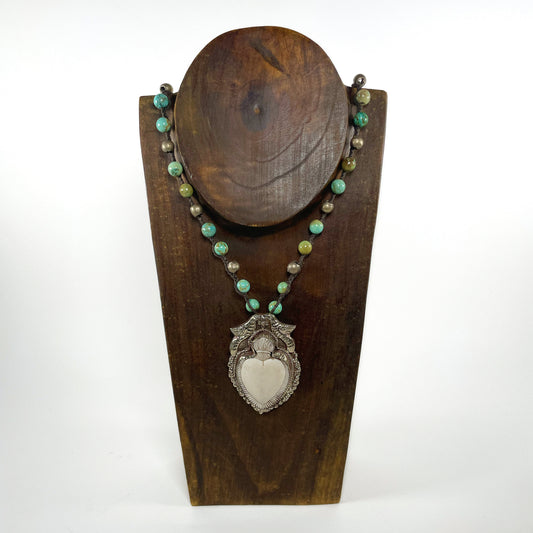 Heart Bird Turquoise Necklace
