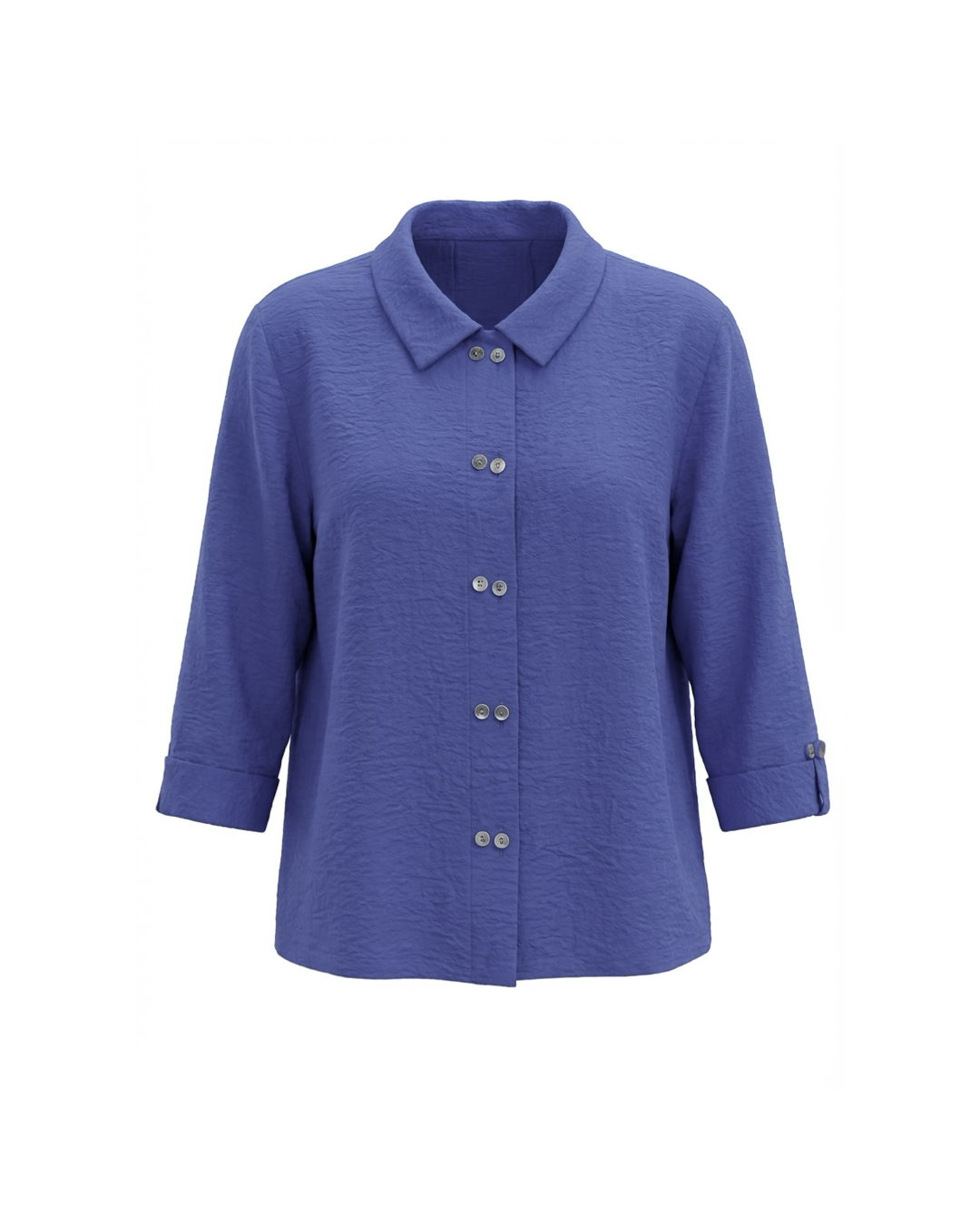 Blue shirt with a collar on a white background