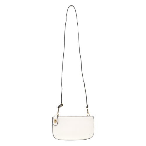 Small white clutch with crossbody strap