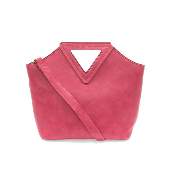 pink bag with triangle handle