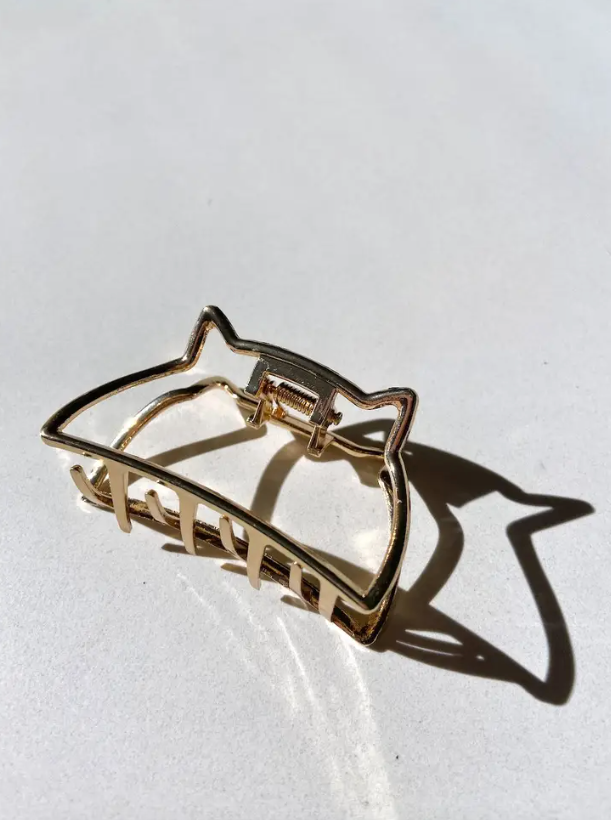 gold cat ear claw clip