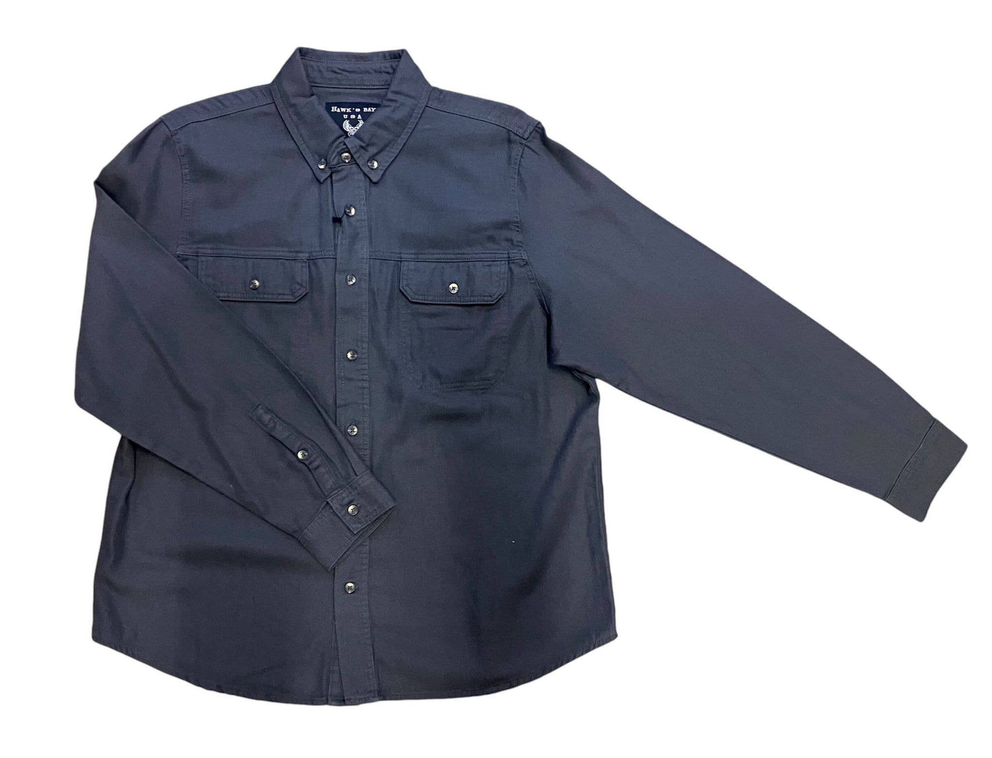 Men's Twill Long Sleeve Button-up - Charcoal