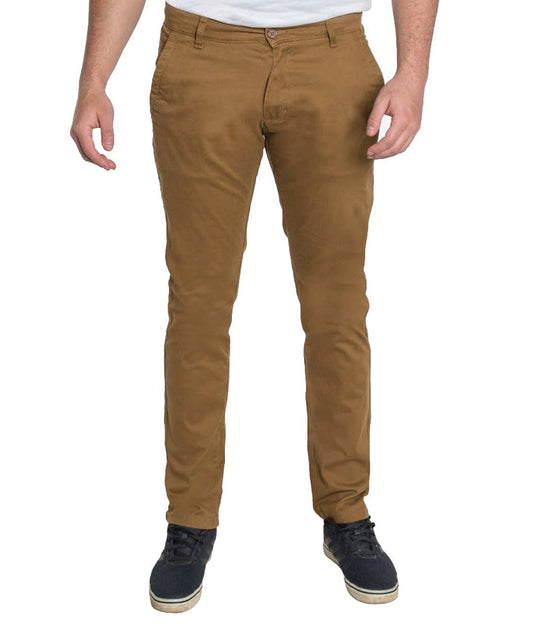 brown men's pants on a male model