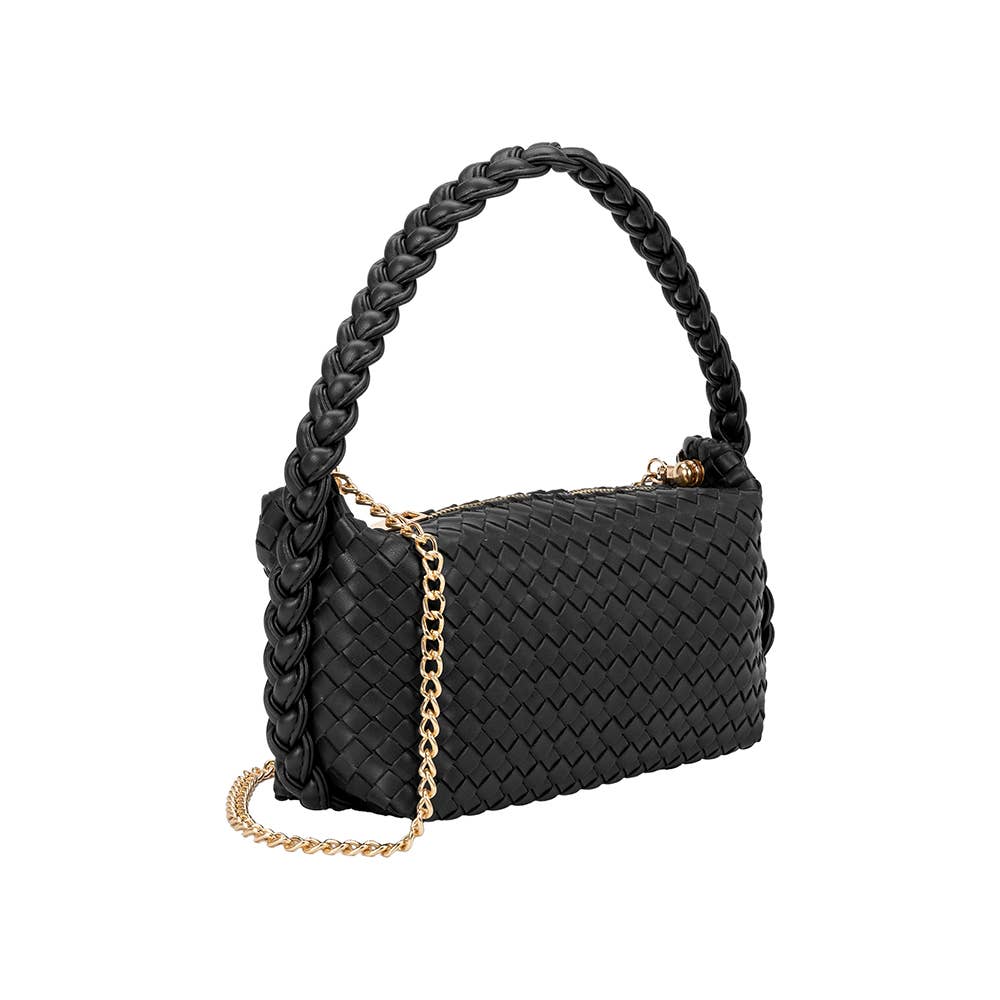 Alma Vegan Top Handle Bag - Black