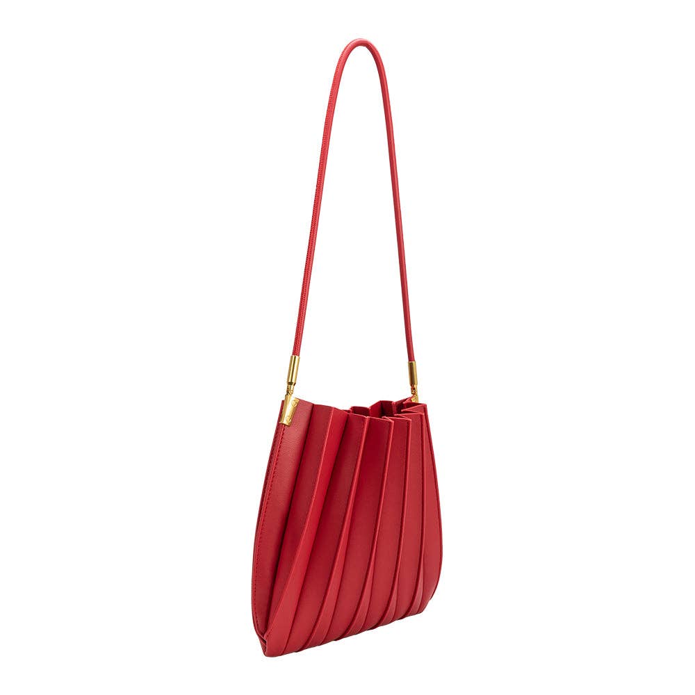 Carrie Pleated Vegan Bag - Red