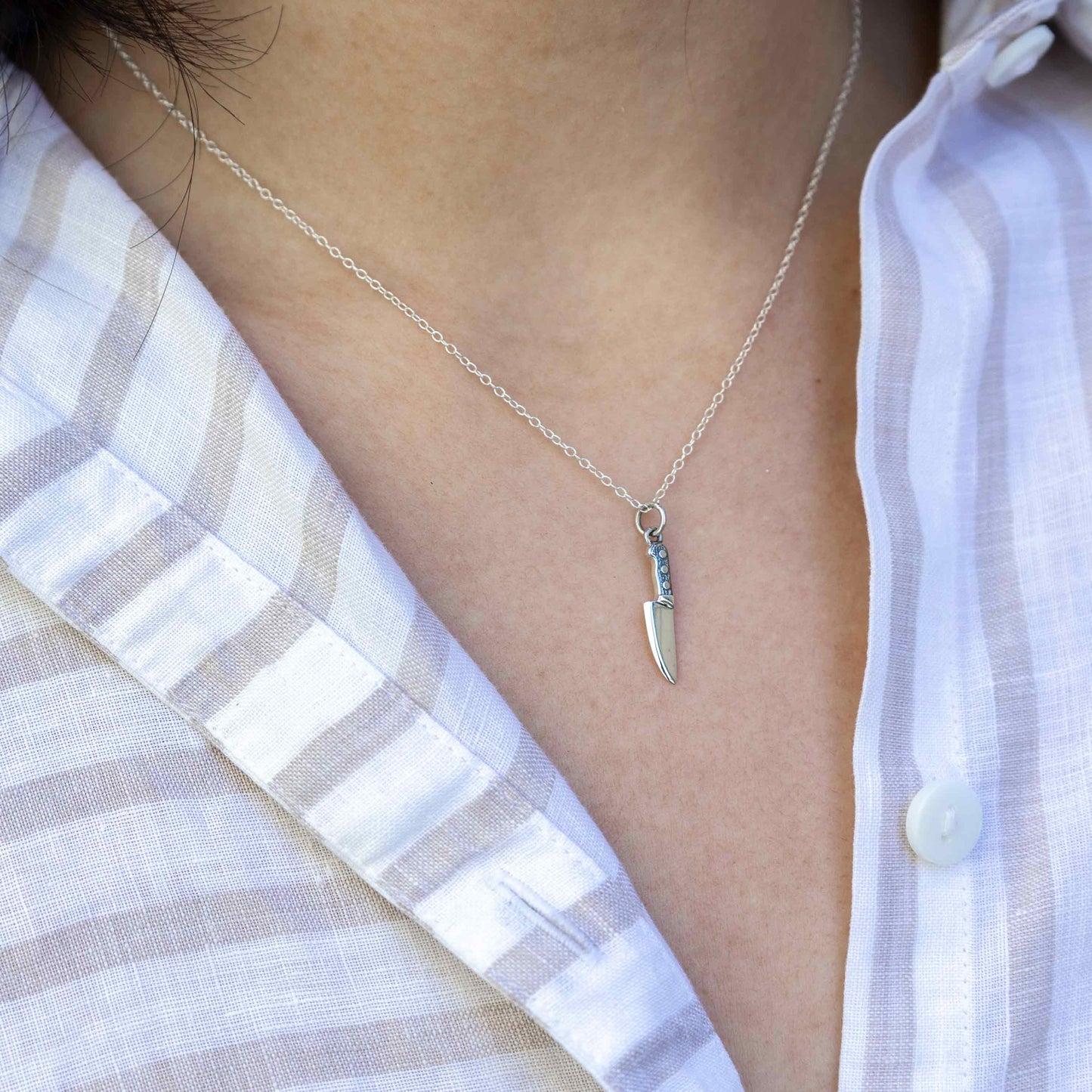 Kitchen Knife Necklace - Sterling Silver