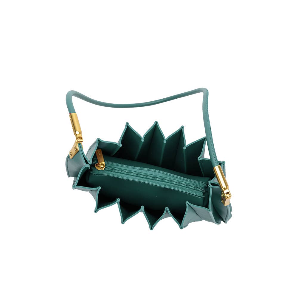 Carrie Pleated Vegan Bag - Peacock