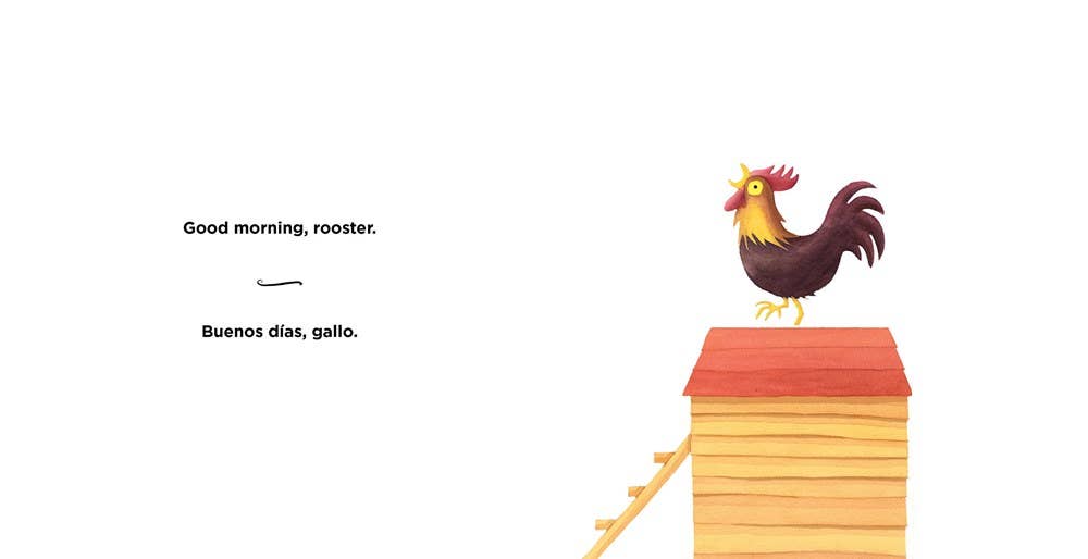 a page from a board book in english and spanish