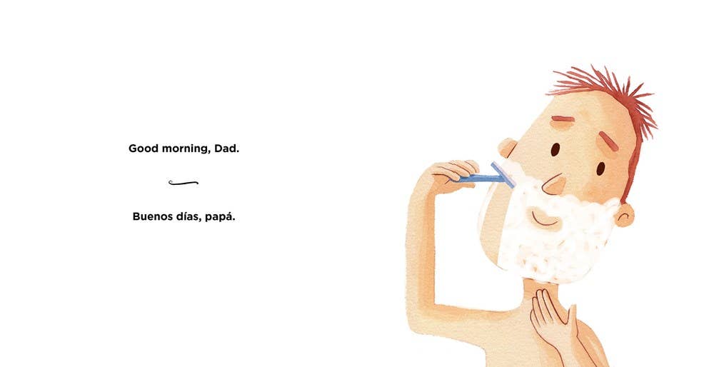 a page from a board book in english and spanish