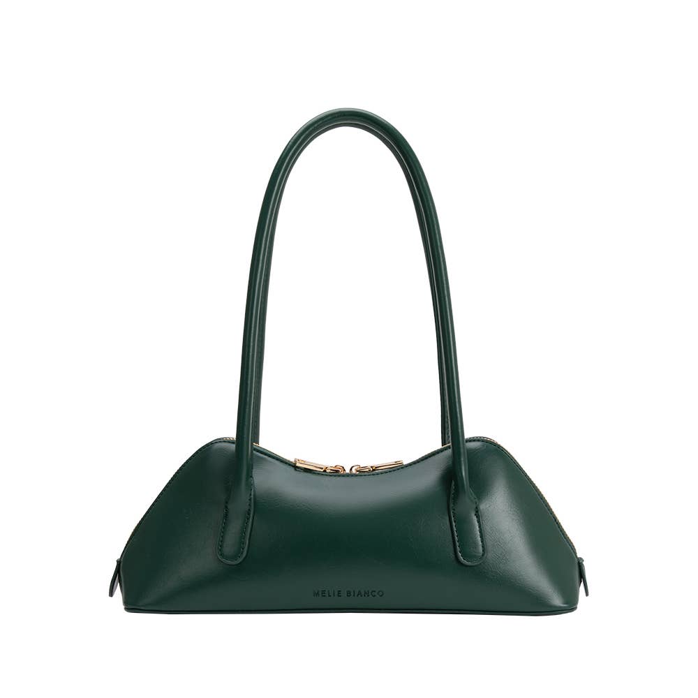 Green handbag with a visible brand logo on a white background