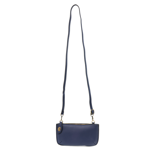 dark cobalt color crossbody clutch with strap