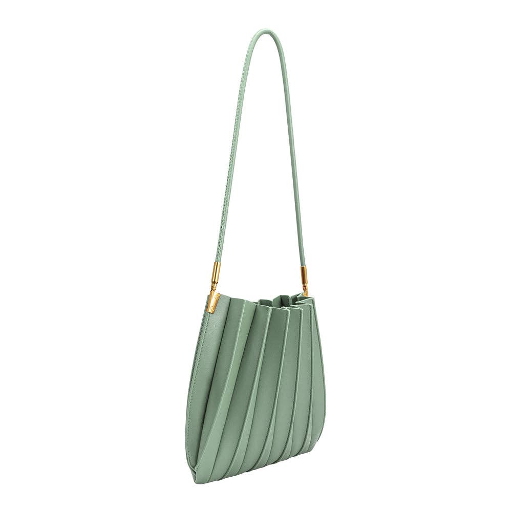 Carrie Pleated Vegan Bag - Sage