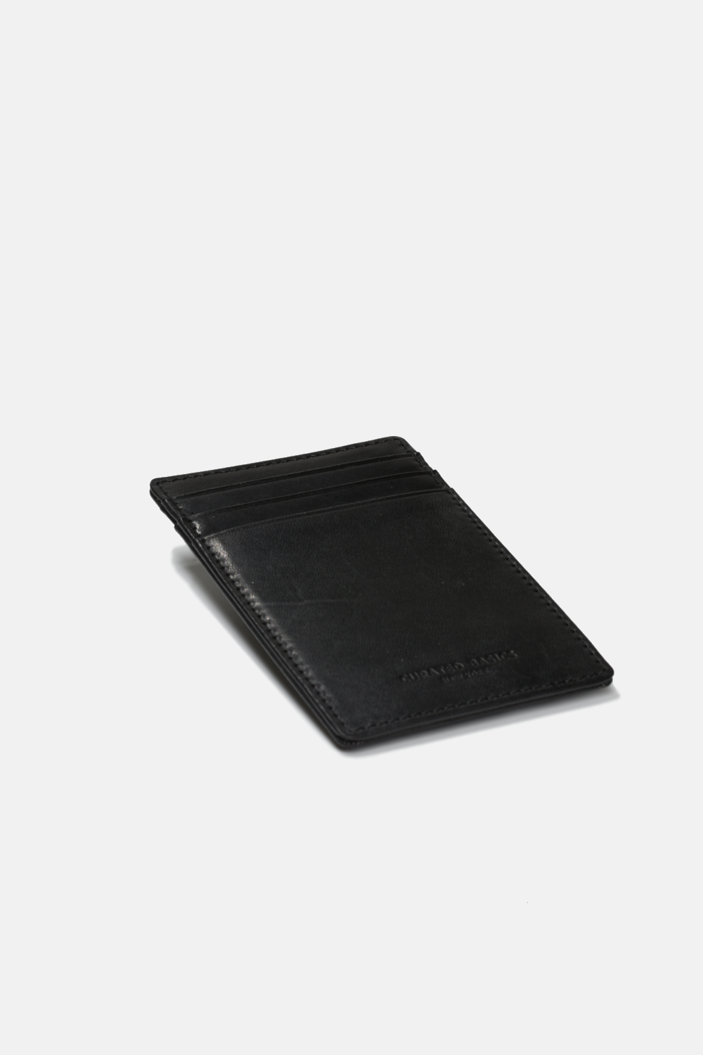 black wallet against a white background