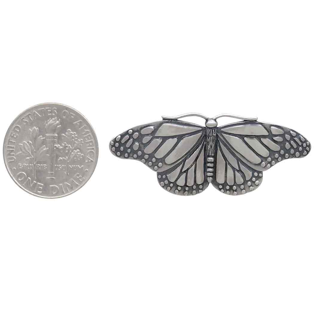 Monarch Butterfly Brooch - Sterling Silver