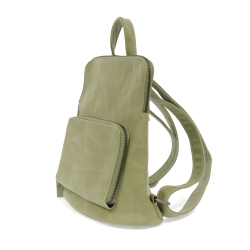 side of eucalyptus colored backpack