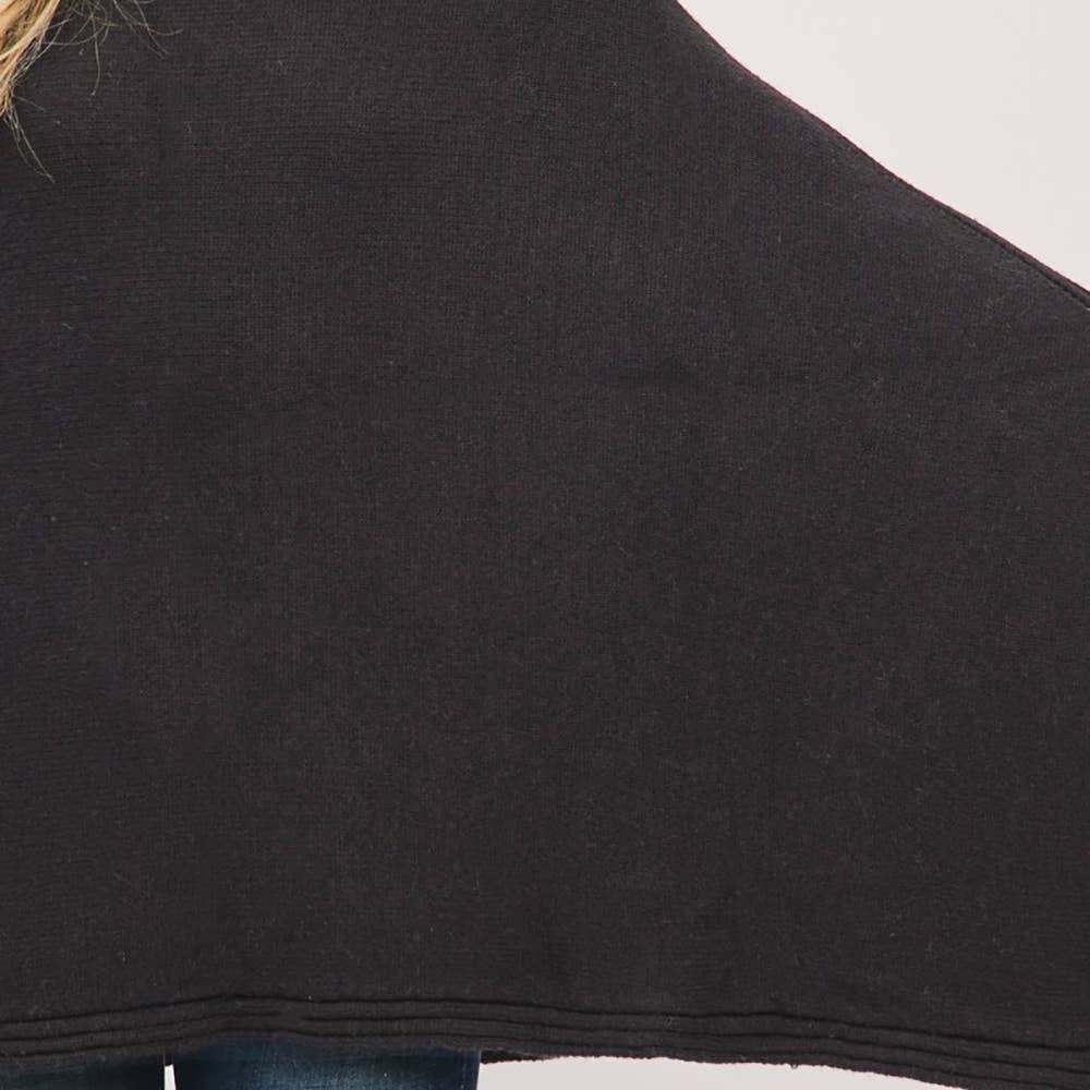 Close-up of a black sleeveless top on a plain background