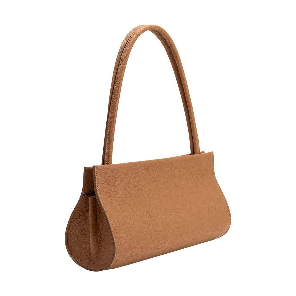 Brown handbag on a white background