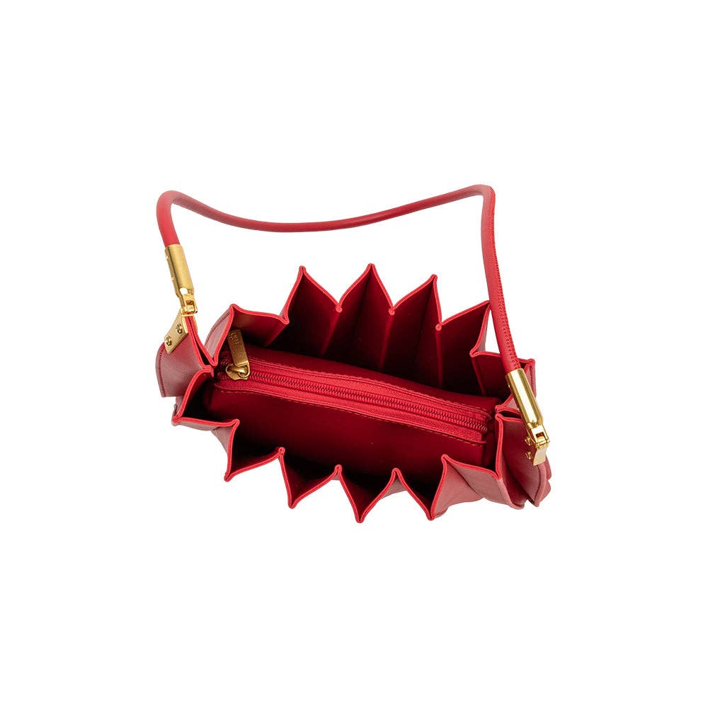 Carrie Pleated Vegan Bag - Red