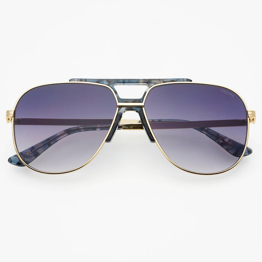 Logan Aviator Unisex Sunglasses - Gold/Gray - Freyrs