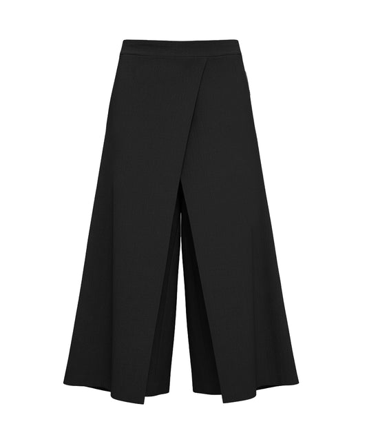 a-line pants with an overlapping front