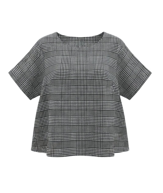 boxy plaid pullover top