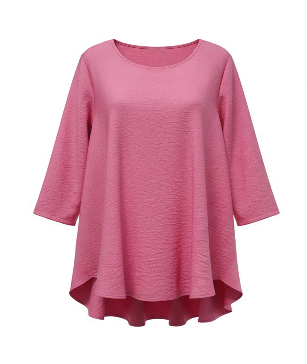 Pink blouse with a three-quarter sleeve on a white background