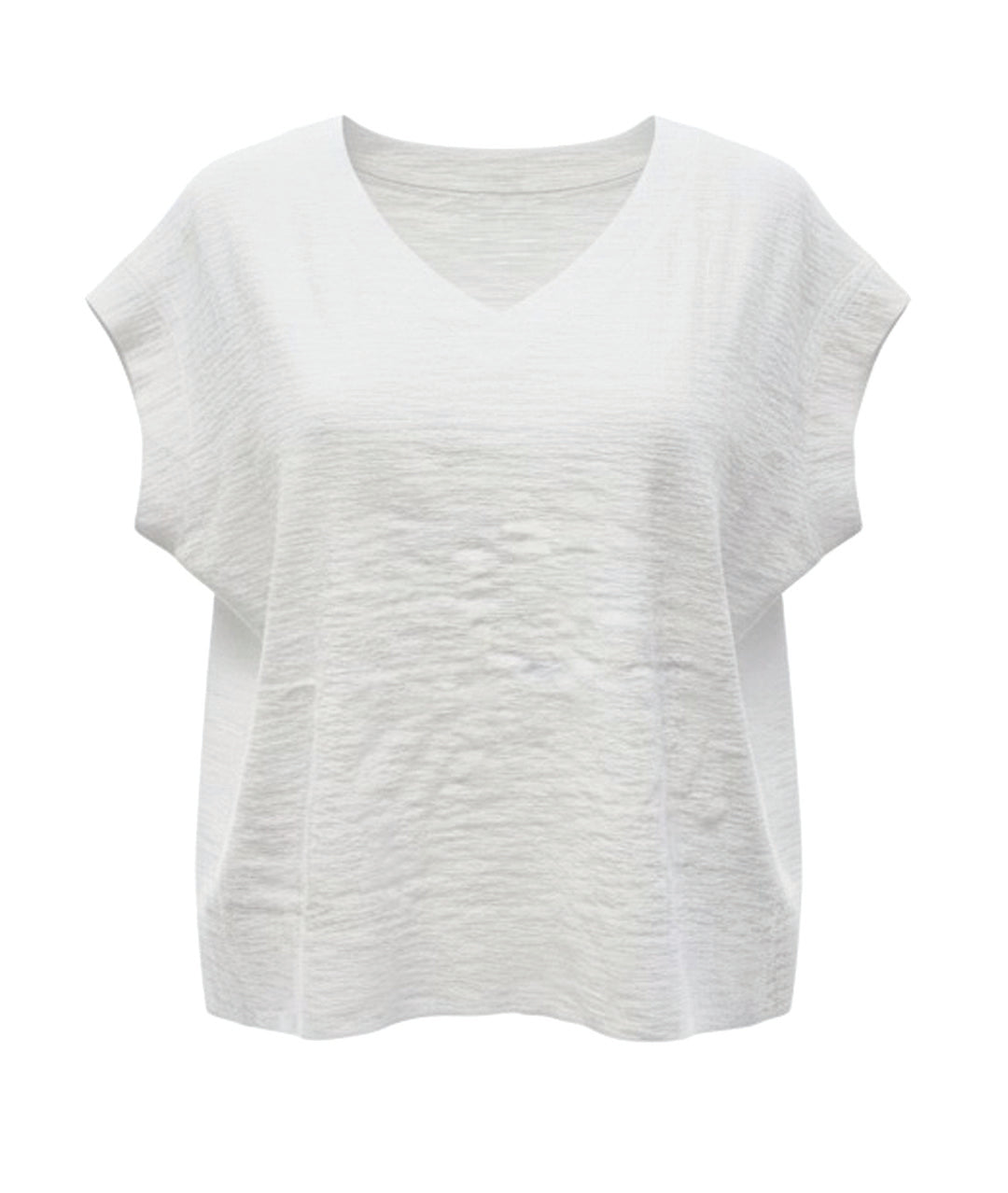 white pullover boxy top on a white background