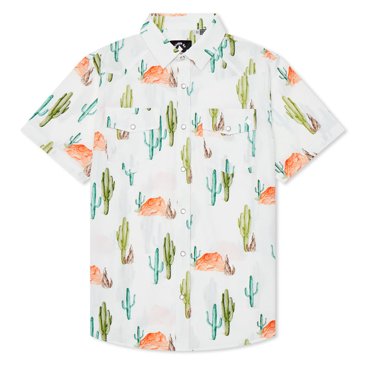 cactus print men's golf shirt