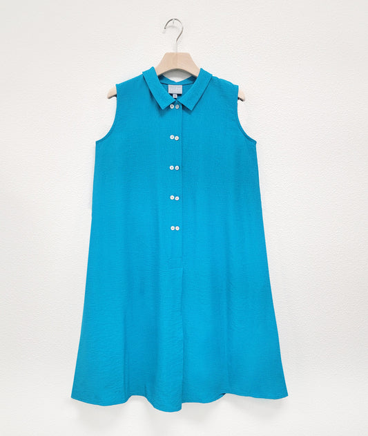 Niche - Rayon - Twinbutton Dress - Turquoise