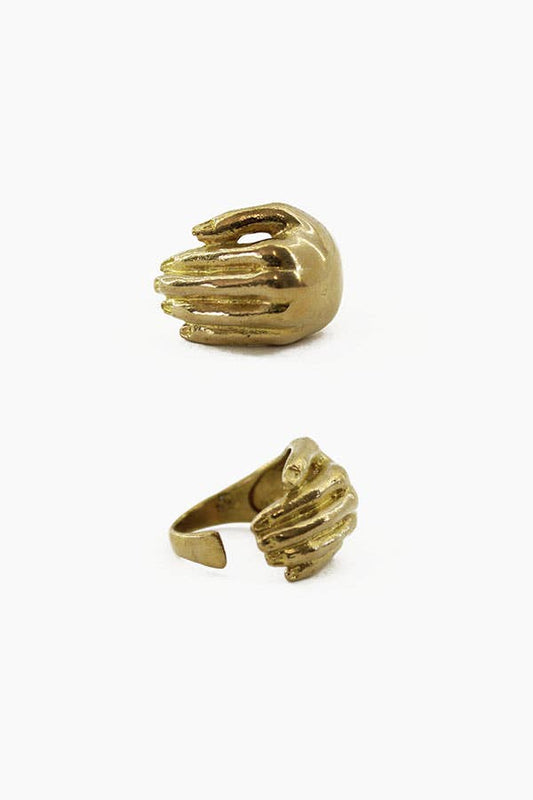 brass ring shaped like a hand