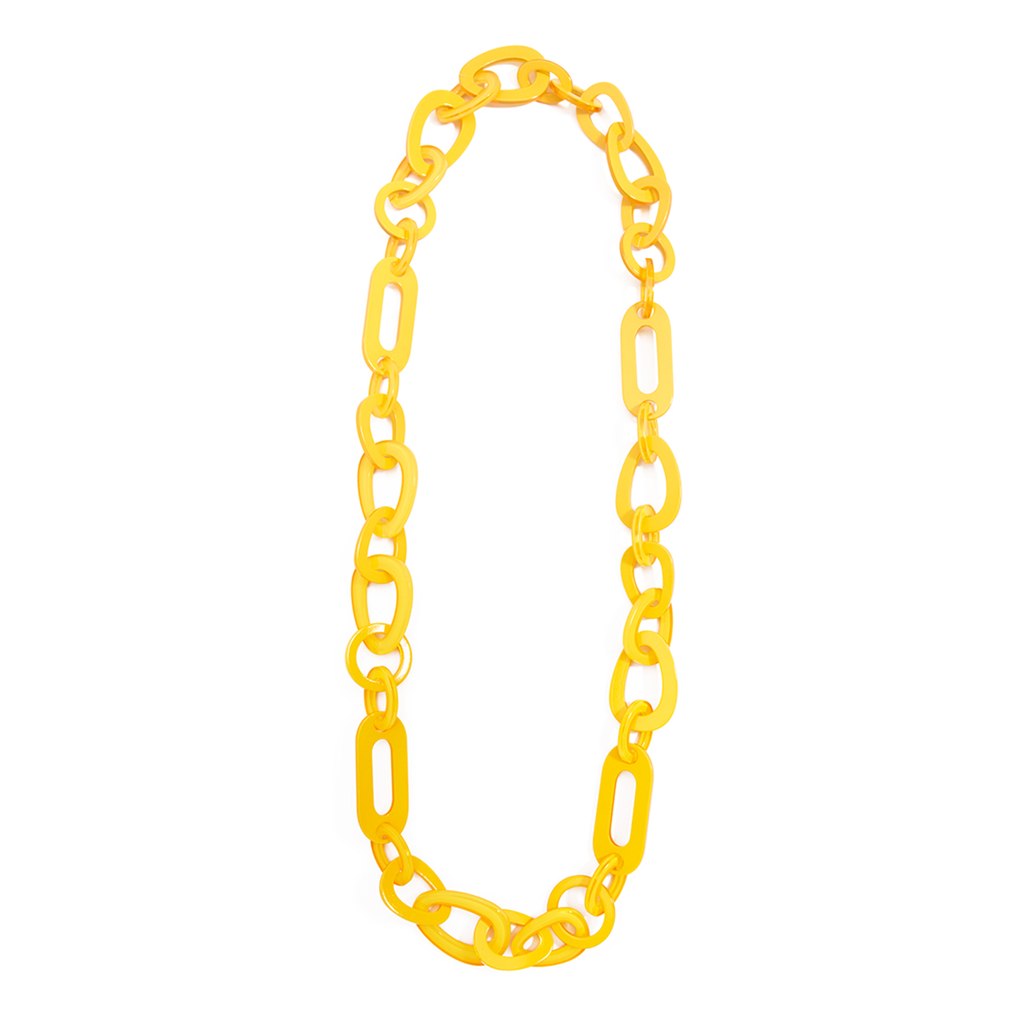 chunky yellow color acrylic chain necklace