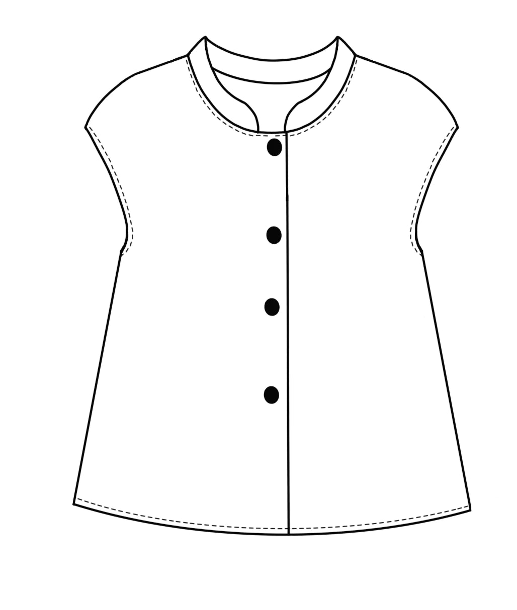 flat drawing of a button up top