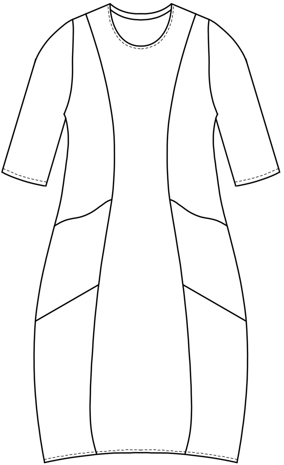 a flat drawing of a dress