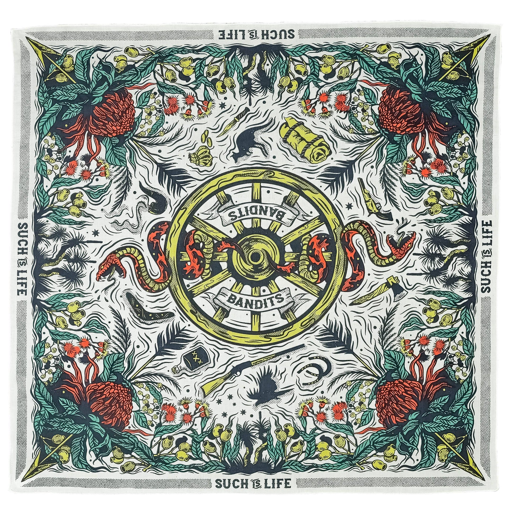 abstract bandana with cryptids