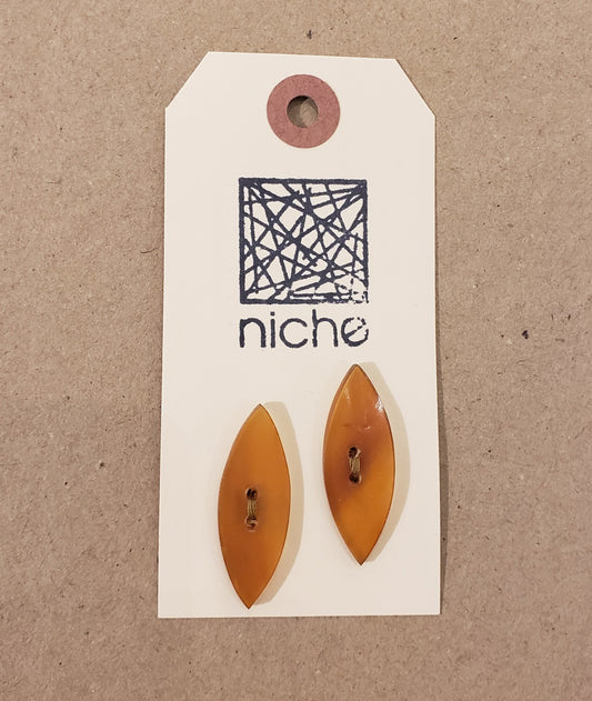 two oval orange buttons on a Niche card
