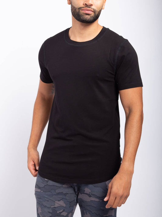 male model wearing black tshirt and camo pants