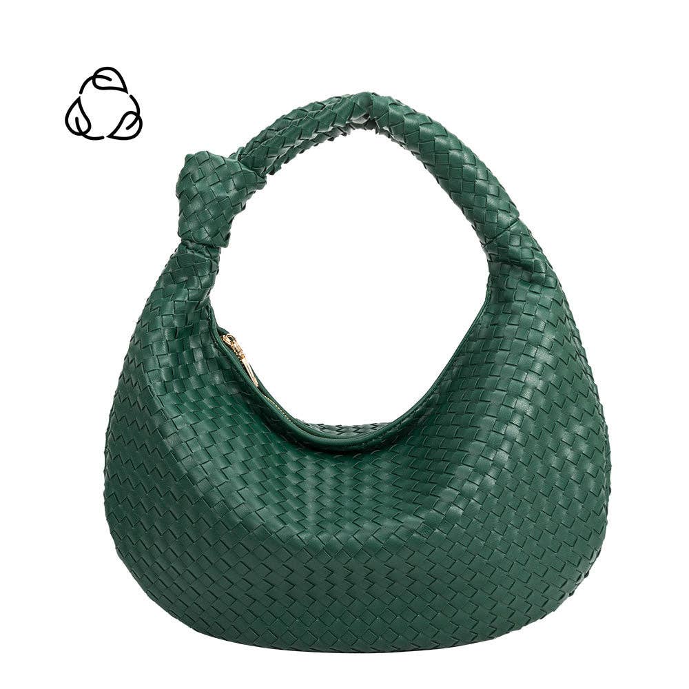 forest green braided shoulder bag