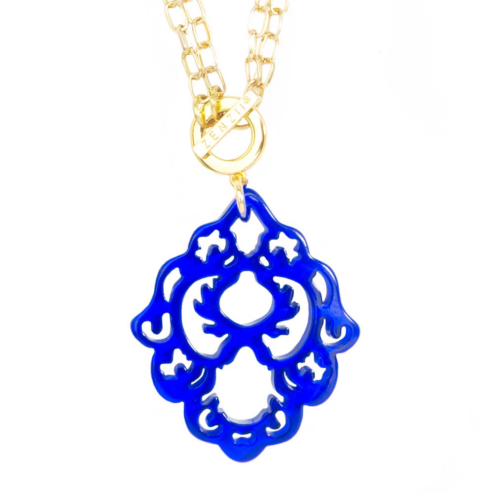 abstract royal blue pendant