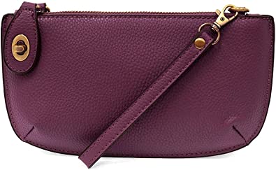deep purple colored wristlet bag