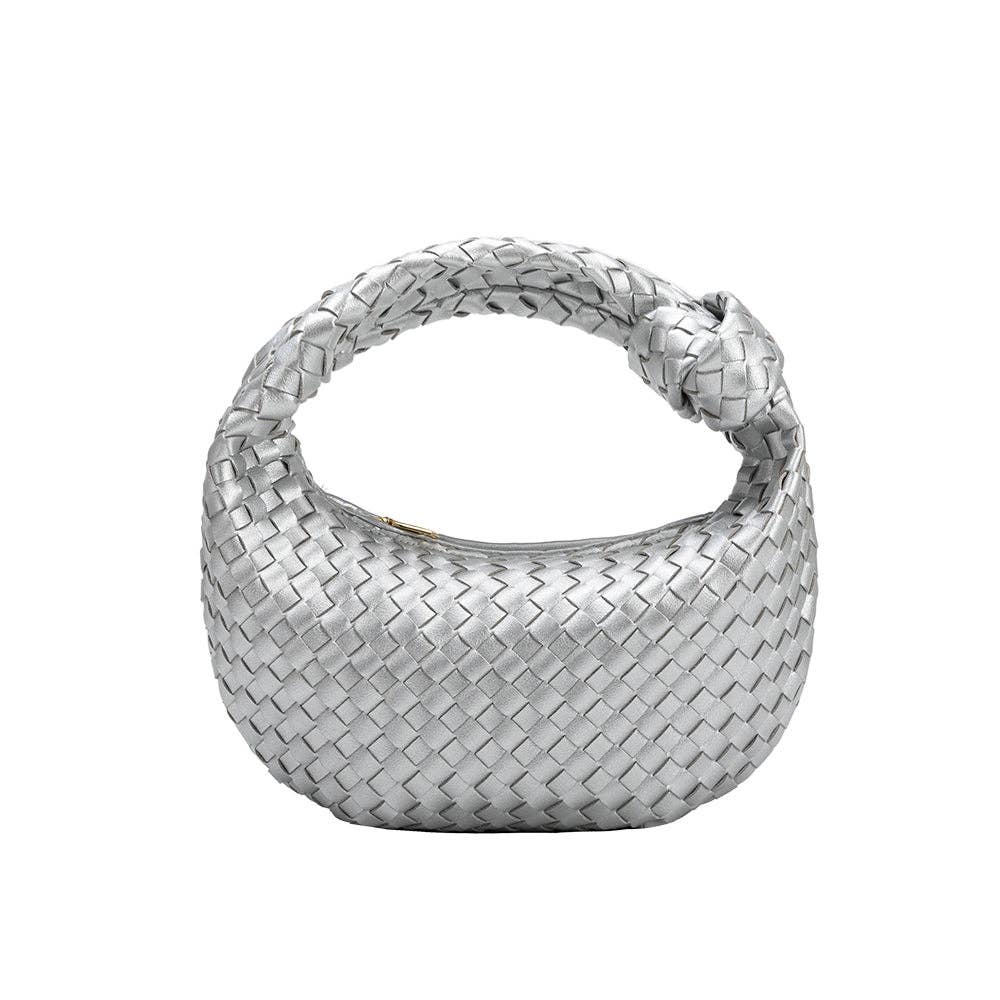 silver braided handbag