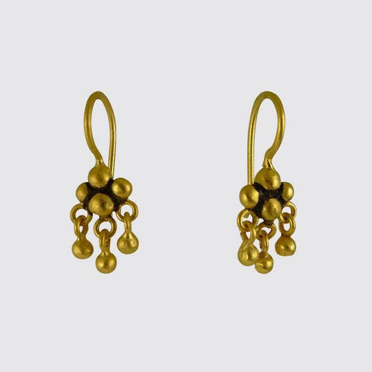 gold ball dangly earrings