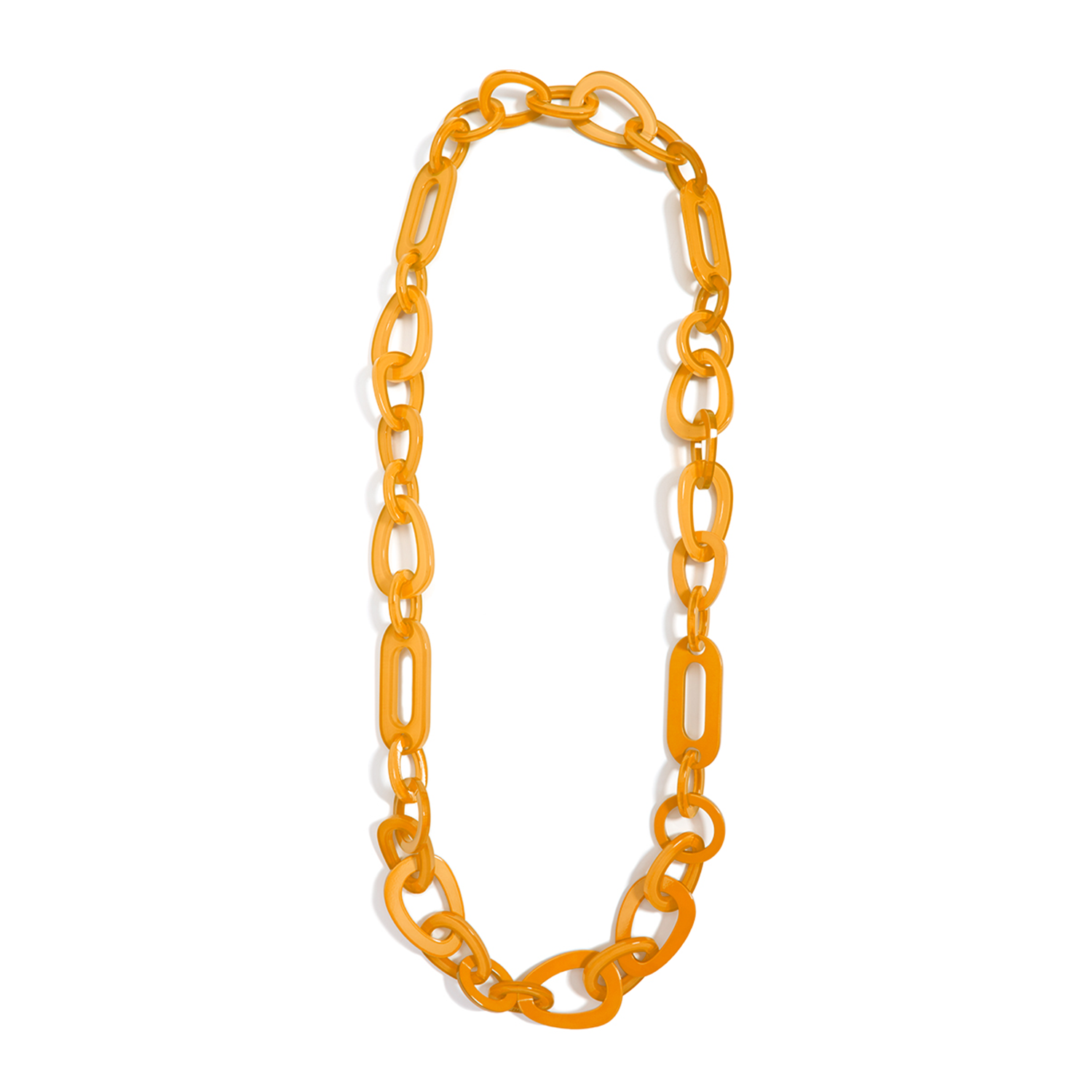 orange chain link necklace