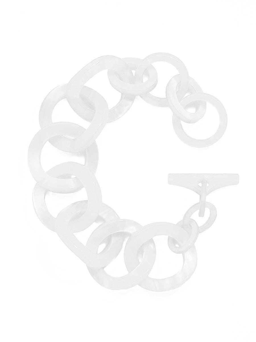 chain link white bracelet