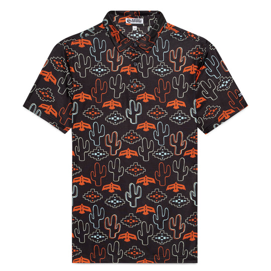 brown men's shirt with cactus print