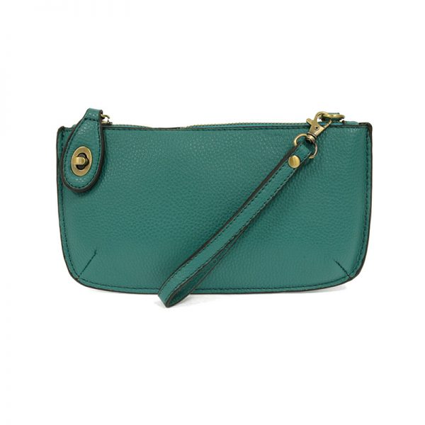 turquoise colored wristlet bag