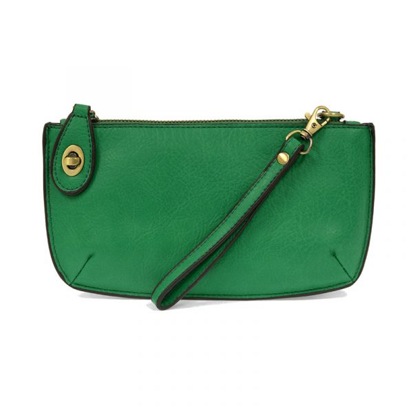 jade green colored wristlet bag