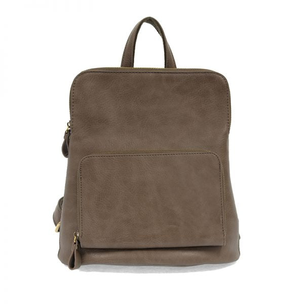 dark brown colored backpack