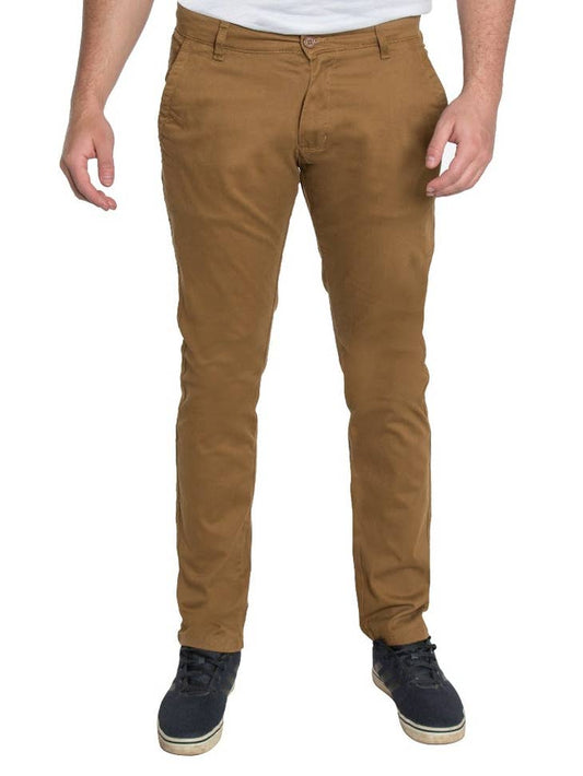 brown men's pants on a male model