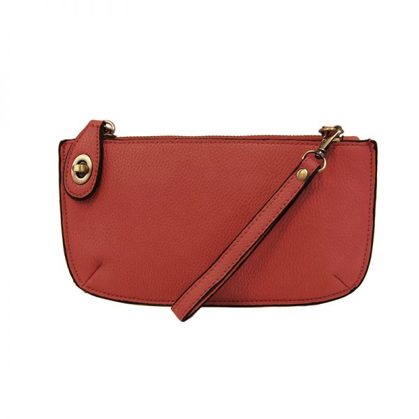 maroon color wristlet bag