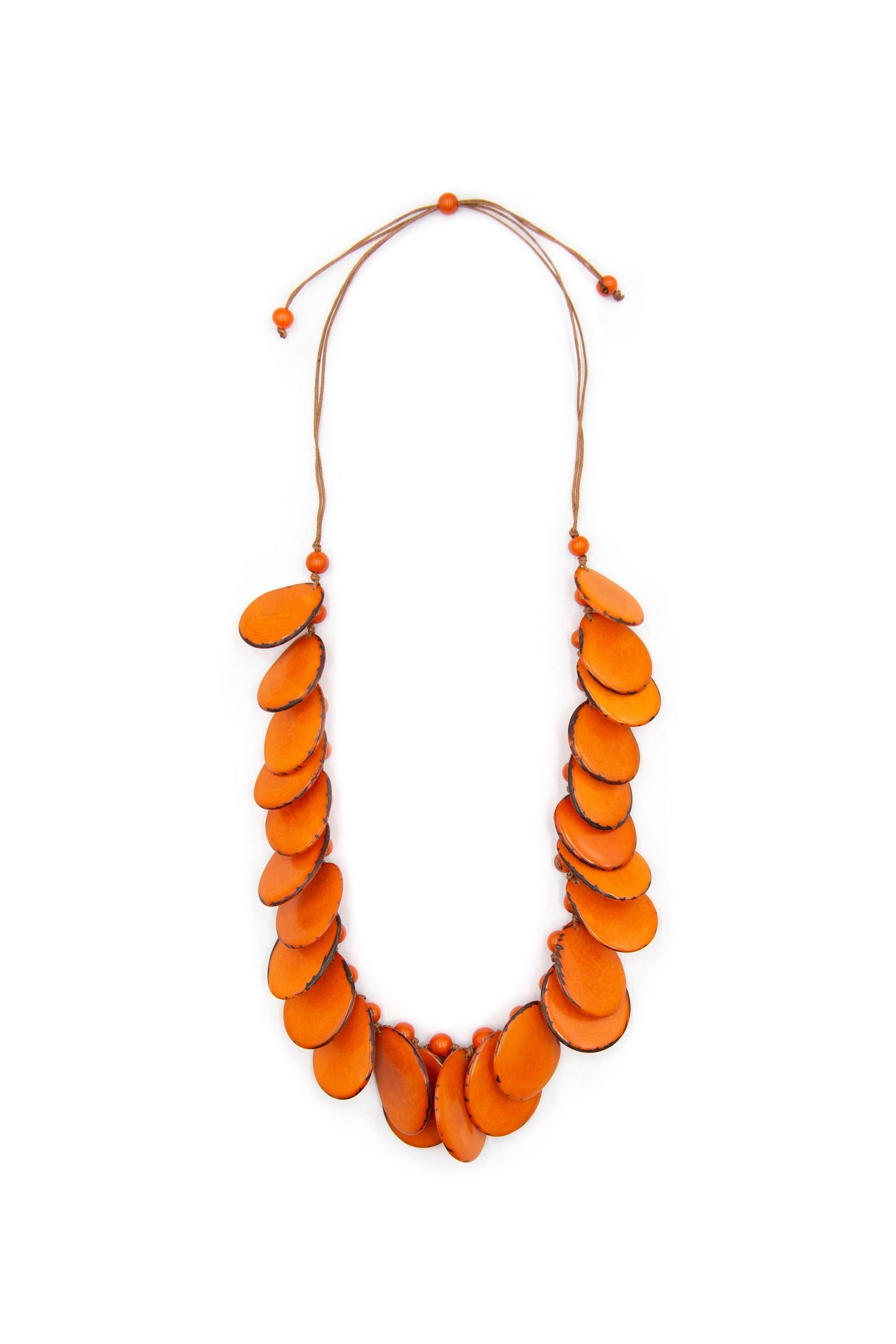 orange tagua bead necklace